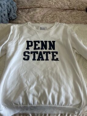 Champion White Crewneck Sweatshirt with Navy PENN STATE Logo